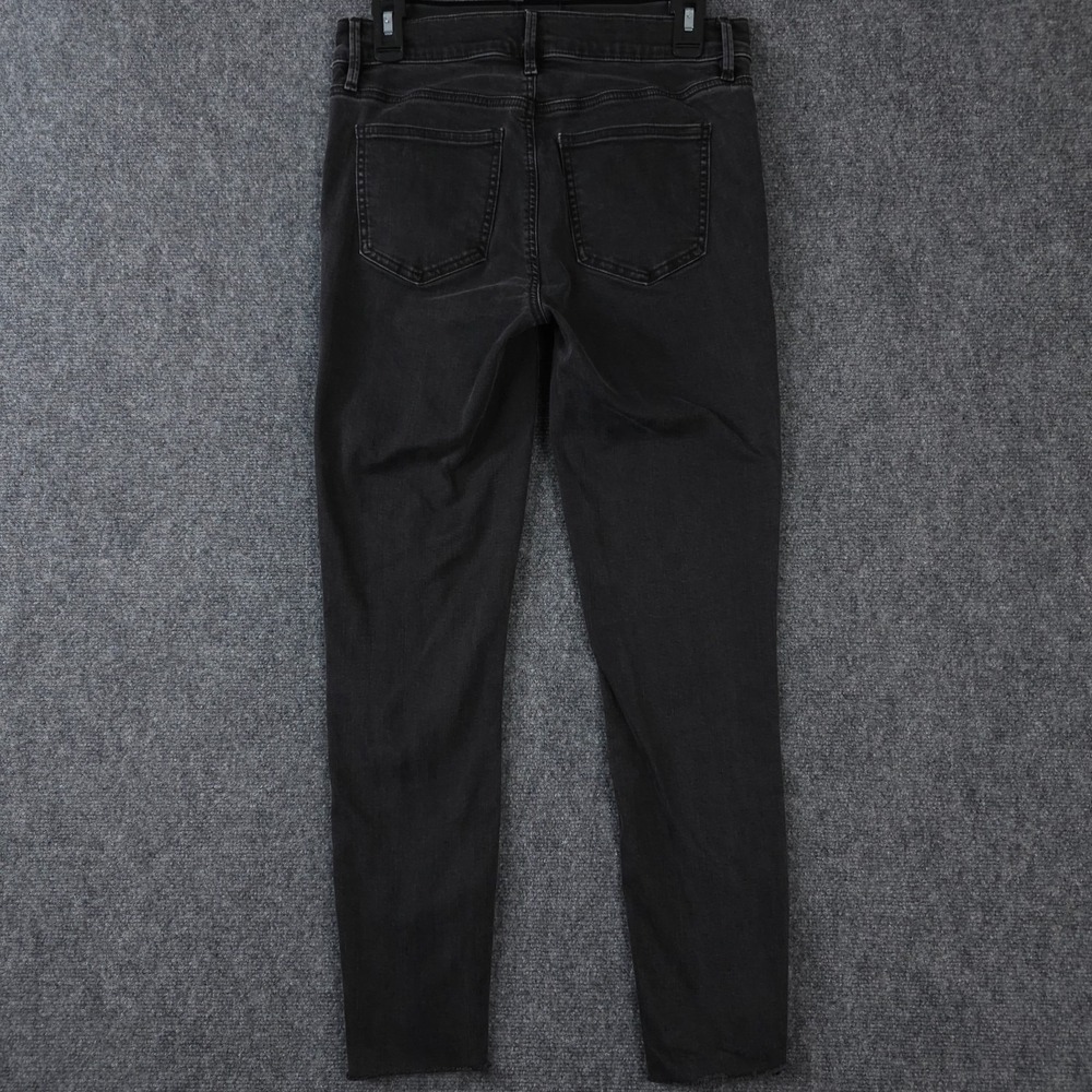 Ann Taylor Jeans Womens 4 Black The Skinny Crop Stretch Denim Raw Hem Casual - Picture 2 of 12